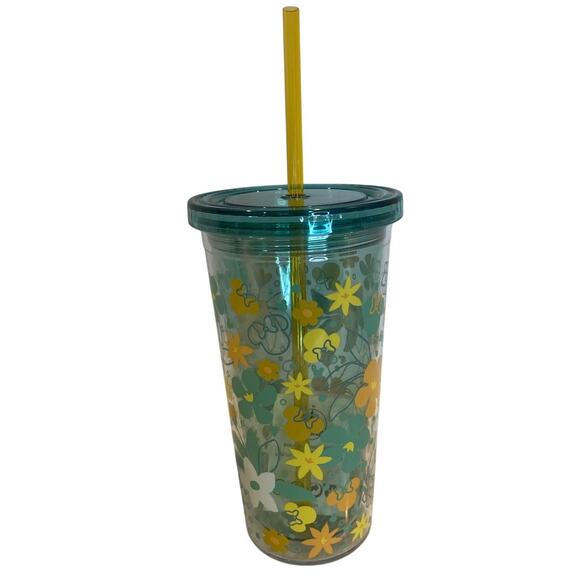 New Disney Mini Mouse And Flower Plastic Tumbler 19.5oz. with Straw - Picture 1 of 4